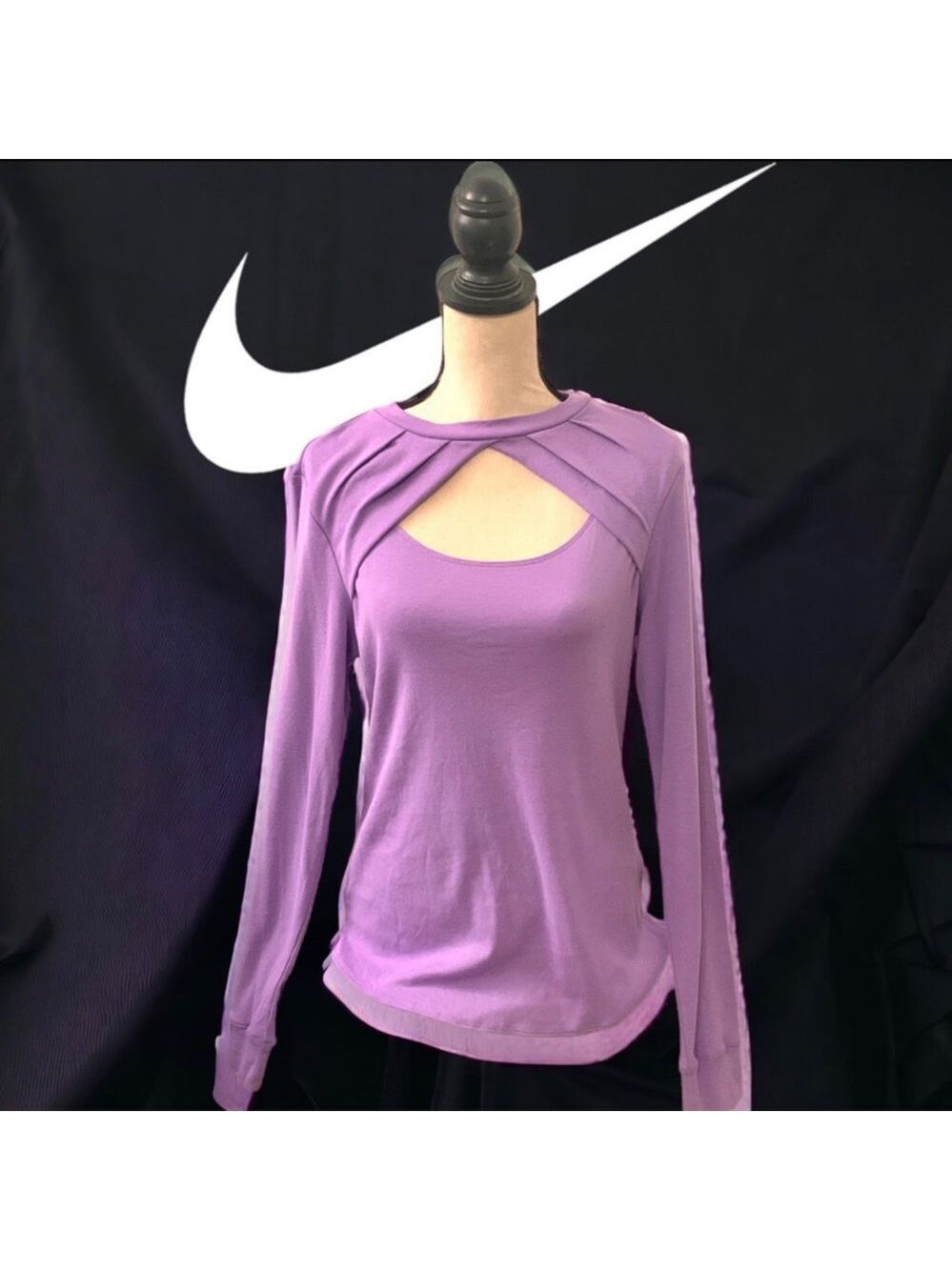 Exclusive Rare Sample Nike Sportswear long sleeve front cutout top NWOT